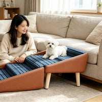 Pet Dog Stairs and Ramp Combo, Wooden Non-Slip Pet Ladder for Small to Medium Dogs