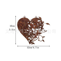 Rustic Iron Heart Wall Decor Outdoor Garden Fence Metal Craft