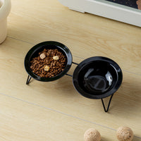 Ceramic UFO Pet Bowl with Stand for Cats and Dogs - Elevated Food and Water Dish