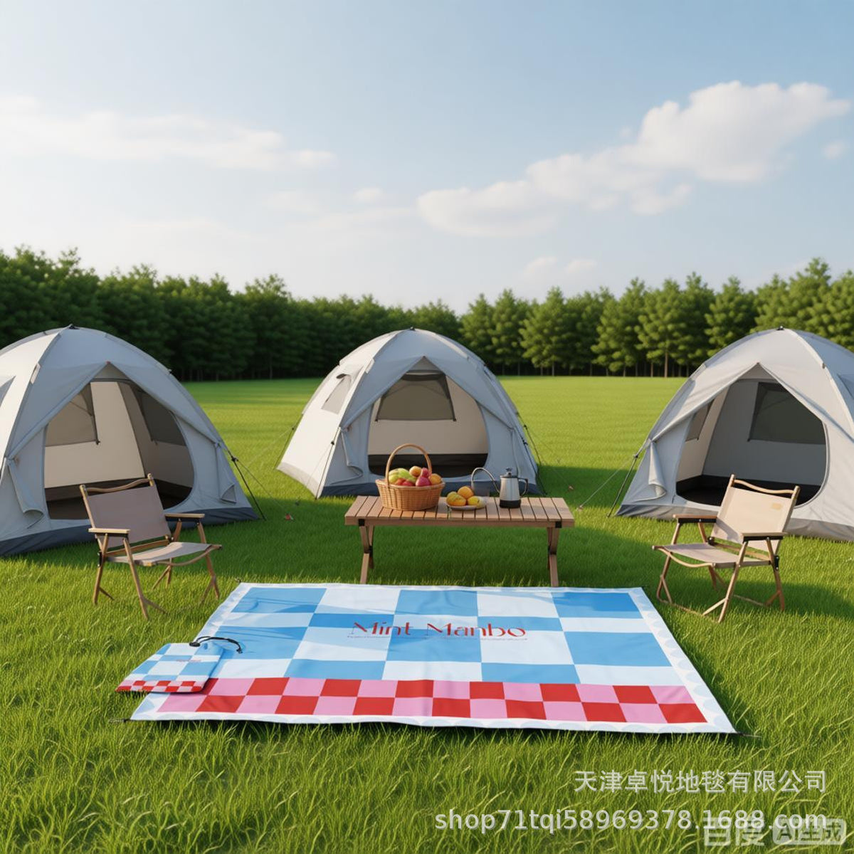 Crystal Velvet Picnic Mat Camping Rug for Outdoor Activities