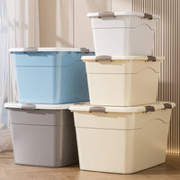 Thickened Rolling Storage Bins with Lids - Large Capacity Stackable Plastic Organizer for Toys & Clothes
