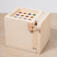 Wooden Montessori Ball Drop Box with Carrot Pulling and Coin Insertion Educational Toy for Toddlers and Kids