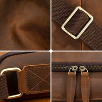 Men's Genuine Leather Crossbody Bag Large Capacity Shoulder Bag