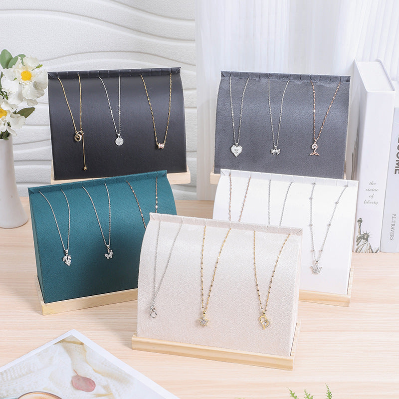 Creative Solid Wood Necklace Display Stand Pendant Bracelet Chain Counter Jewelry Organizer