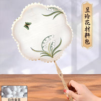 DIY Silk Fan Craft Kit for Kids & Adults - Handmade Round Fan Frame & Ribs for Mother's Day Gift