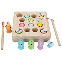 Wooden Magnetic Bee Fishing Game for Kids, Educational Tabletop Parent-Child Interactive Toy
