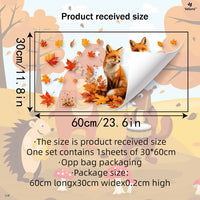 Thanksgiving Autumn Fox Maple Leaf Window Clings for Glass Doors