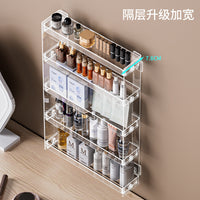 Multi-Layer Wall-Mounted Acrylic Cosmetic Organizer for Nail Polish and Skincare