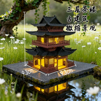Miniature Ancient Chinese Architecture Model for Micro Landscape Decor