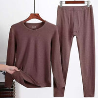 Men's Thermal Underwear Set, Double-Sided Fleece, Seamless, Warm Base Layer