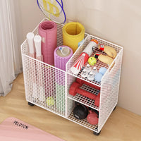 Multi-functional Yoga Mat & Fitness Equipment Storage Rack with Wheels