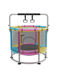 Kids Indoor Trampoline with Handlebar and Accessories