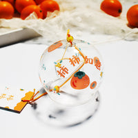 Handmade Japanese Style Glass Wind Chime with Fruit Design