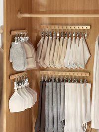 Pull-Out Closet Organizer for Hats, Underwear, and Socks with 8/12 Clips