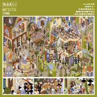 Papercraft 3D Miniature House Sticker Kit for DIY Diorama and Scrapbooking