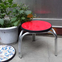 Thickened Metal Round Stool for Adults, Non-slip Bathroom Shower Stool, Fashionable Steel Bar Shoe Changing Stool