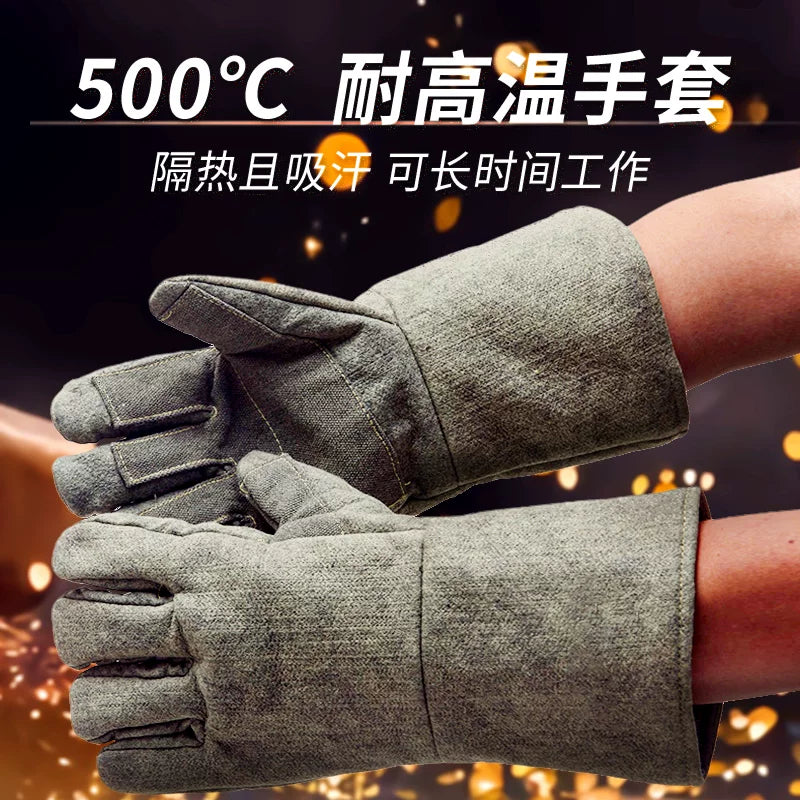 High Temperature Resistant Heat-Insulating Industrial Gloves for Oven Baking and Fire Protection