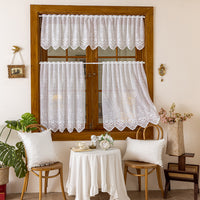 Modern Minimalist American European Style Rod Pocket Sheer Short Curtain for Kitchen and Small Windows