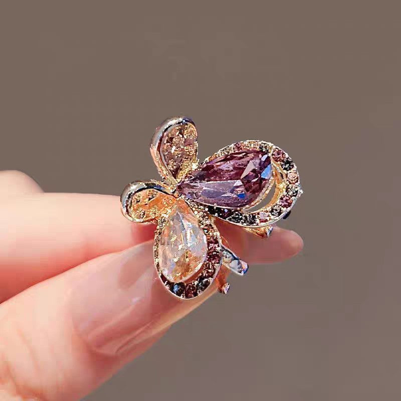 Purple Bowknot Mini Hair Claw Clip for Women, Elegant Jewelry Accessory for Evening Dresses