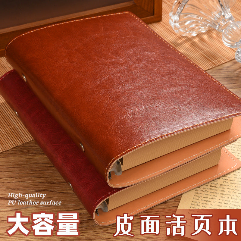 A5/A6 Vintage Leather Refillable Notebook with Lined Pages for Journaling and Business