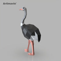 3D Ostrich Papercraft Model DIY Creative Decoration for Home & Shop