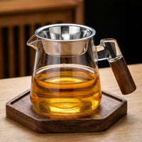 Thickened Glass Gongdao Cup with Handle and Tea Infuser for Kung Fu Tea Ceremony