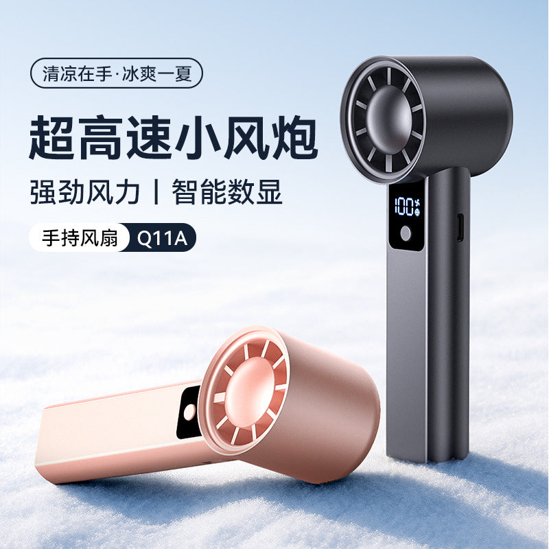 Portable Handheld Cooling Fan with Semiconductor Refrigeration, Digital Display, and Foldable Design for Outdoor Use