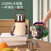 Portable 316 Stainless Steel Insulated Water Bottle with Handle for Students, Kids, Travel, and Tea