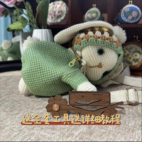Hand-Crocheted Granny Square Big-Eared Rabbit DIY Knitting Material Kit for Shoulder/Backpack