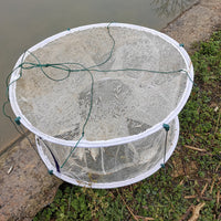Foldable Round Fishing Net Trap for Shrimp and Lobster, White