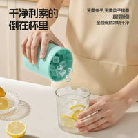Squeeze Ice Maker Cup Silicone Ice Cube Mold Quick-Freeze Ice Box Home Ice Bucket Round Storage Container