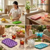 Silicone Ice Cube Tray, Reusable Mold for Ice Balls, Round Ice Cubes, and DIY Soap Making