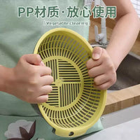 Double-Layer Kitchen Strainer Bowl Set with Drain Basket for Washing Vegetables and Fruits