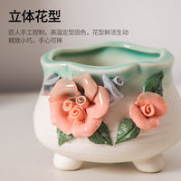 Handmade Ceramic Succulent Planter Pot with Breathable Design for Indoor Plants