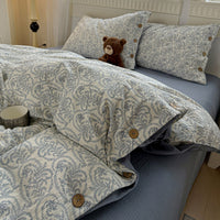 Pure Cotton Duvet Cover with Floral Print and Button Closure, A-Class Baby-Friendly Fabric