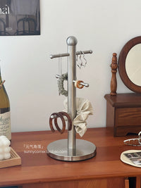 Ins Style Stainless Steel Desktop Organizer Rack for Cups, Jewelry, and Hair Accessories