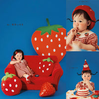 Baby Strawberry Theme Photography Outfit Props for First Birthday Photoshoot