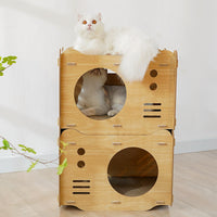 Meow Immortal Cat House Corrugated Cardboard Cat Scratcher Bed for Indoor Cats