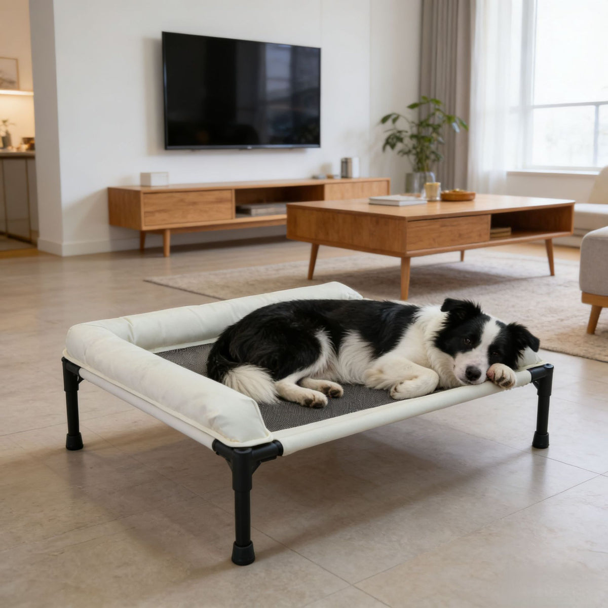 Elevated Breathable Mesh Pet Bed for Cats and Dogs, Detachable Washable, Moisture-Proof, for Medium to Large Pets