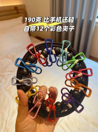 Portable Travel Clothesline with Clips and Buckles for Indoor Outdoor Use