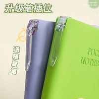 Mini Portable Lined Notebook with Pen, Hardcover Pocket Journal
