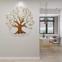2026 New European Style Metal Tree Wall Decor for Living Room, 3D Background Wall Art