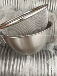 Yinuo Kitchen 304 Stainless Steel Mixing Bowl and Colander Set with Handle