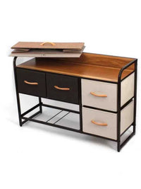 Narrow Fabric Drawer Storage Cabinet Chest for Bedroom
