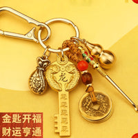 Zodiac Pixiu Fortune Keychain with Ear Spoon and Lucky Charms