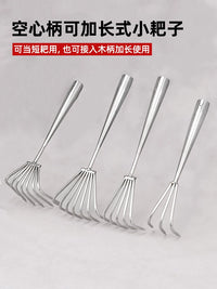 Stainless Steel Hand Rake for Gardening and Clam Digging, 3-7 Tine Options, Optional Handle
