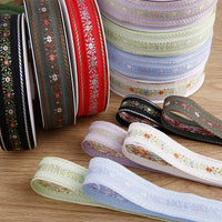 Chinese Style Embroidered Jacquard Ribbon for DIY Crafts, Hair Accessories, Apparel, and Gift Wrapping