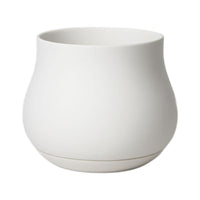 Ceramic Belly Planter with Saucer for Office & Home Decor, Simple Desktop Flower Pot