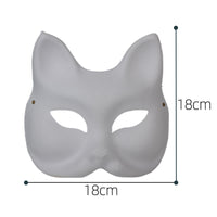 Japanese Style Hand-Painted Fox Half-Face Mask for Cosplay and Masquerade