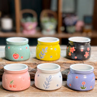 New Korean Style Hand-Painted Succulent Thumb Pot Creative Ceramic Home Indoor Rough Pottery Simple Succulent Personalized Fresh